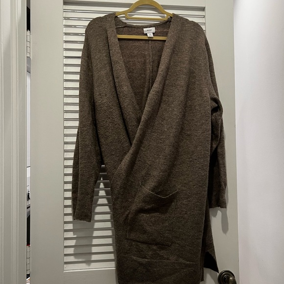 Old Navy Long Cozy Light Brown Cardigan 2X - Picture 4 of 5